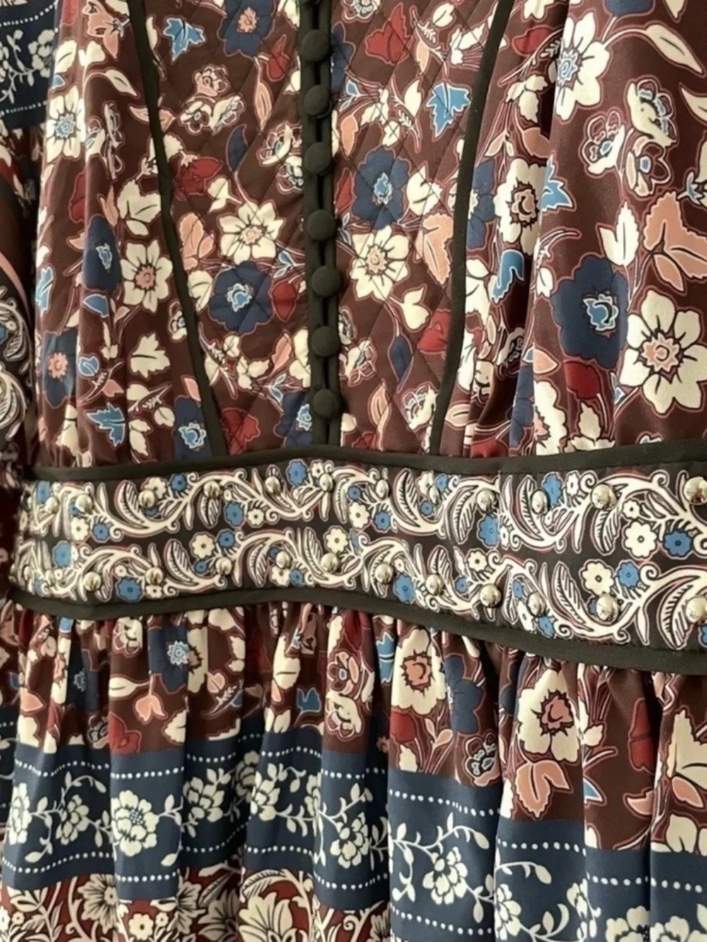 Kate Spade Patchwork Roseta Dress in Deep Russet